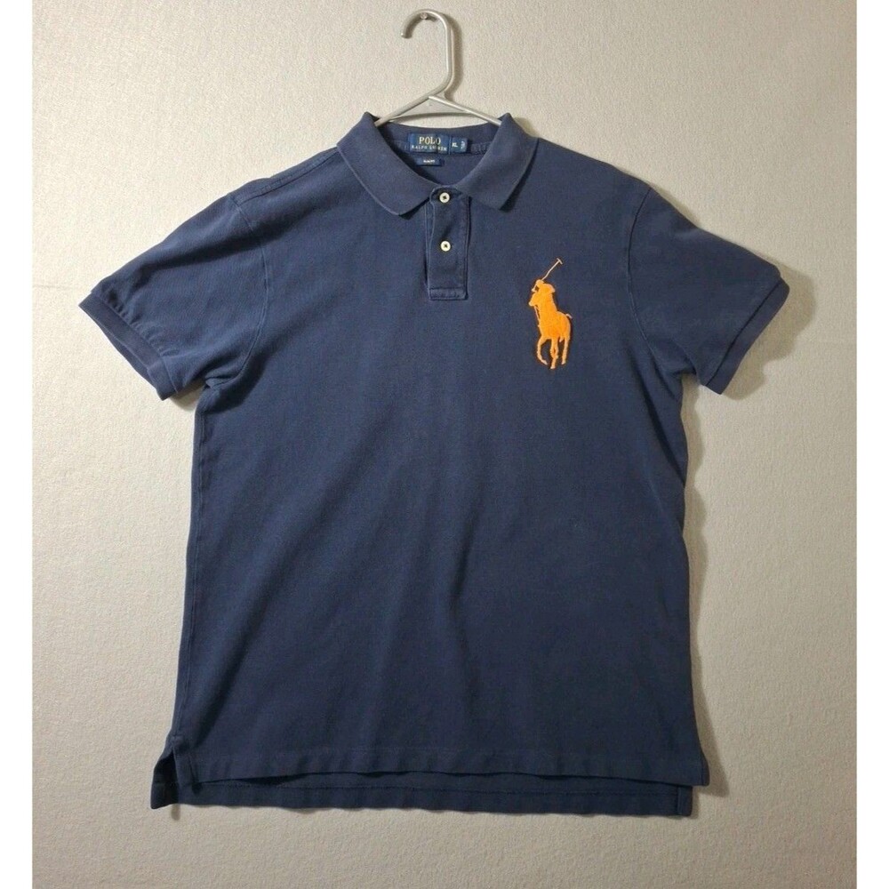 Polo Ralph Lauren Polo Shirt Youth XL Slim Fit Navy Blue Big Pony Preppy